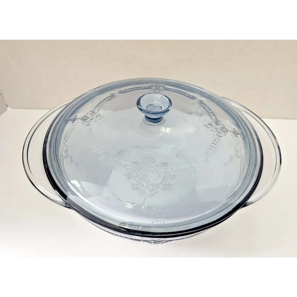 Anchor Hocking Philbe Sapphire Blue 2 qt. Round Covered Casserole Dish with Lid